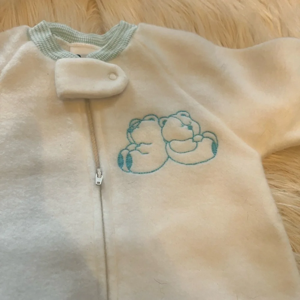 Vintage Carters White Teddy Bear Sleepsack One Size